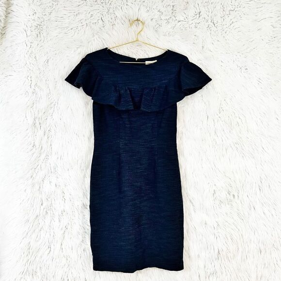 Rebecca Taylor stretch tweed ruffle dress NWT - Picture 5 of 9